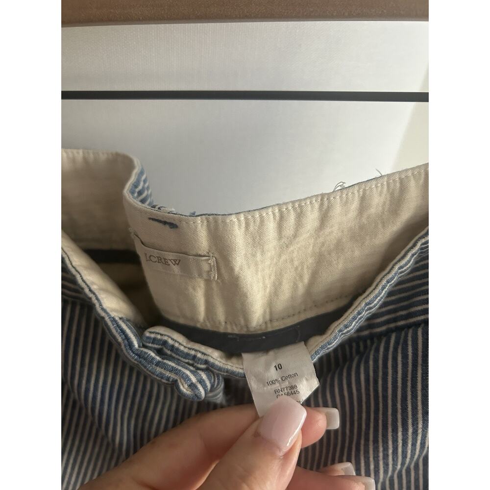 J Crew Stripped Coastal Nautical 90’s Shorts Size 10 Summer Preppy Classic - Picture 6 of 10